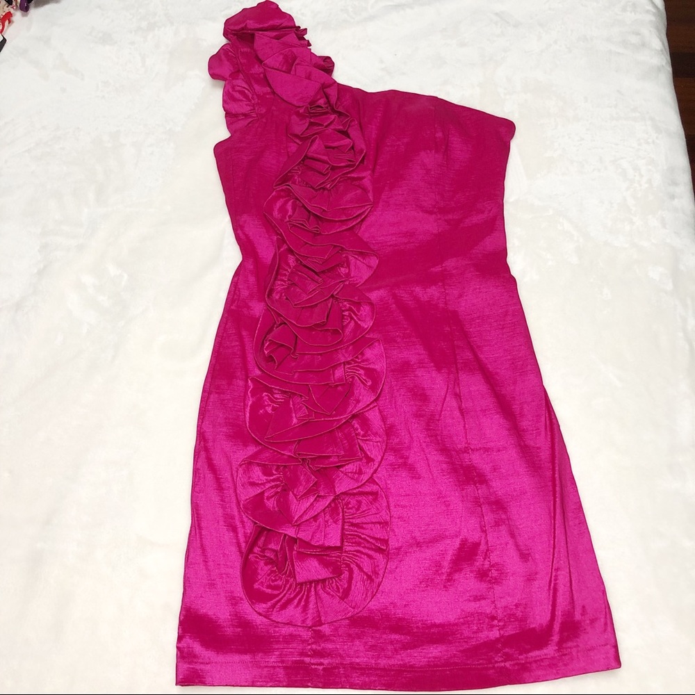 NWOT Love Culture Women One shoulder Pink Dress